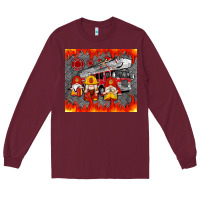 Burgundy fire truck gnomes Long Sleeve Tee - Artiststas