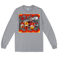 Heather Grey fire truck gnomes Long Sleeve Tee - Artiststas