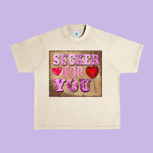 Valentine's Day Sucker For You Urban Heavy Tee Designed By Barkaloodesign