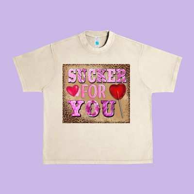 Valentine's Day Sucker For You Urban Heavy Tee Designed By Barkaloodesign