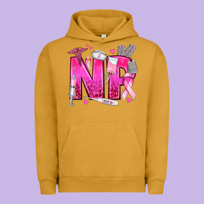 Breast Cancer Np Nurse Practitioner Urban Hoodie Designed By Texasbilliewilder