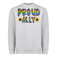 Heather Grey proud ally Heavyweight Sweatshirt - CowhideDigitalArt