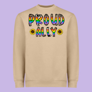 Proud Ally Heavyweight Sweatshirt Designed By Cowhidedigitalart