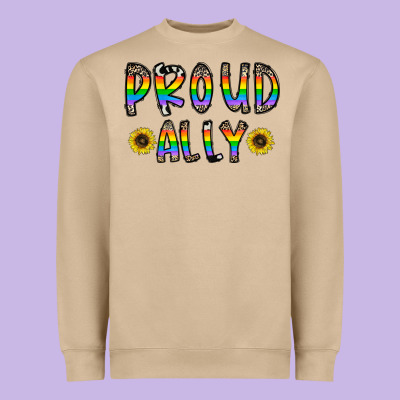 Proud Ally Heavyweight Sweatshirt Designed By Cowhidedigitalart