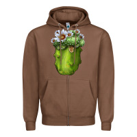 Chestnut blossfeldia cacti Zipper Hoodie - LillyAllenDesigns