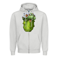 Dove Grey blossfeldia cacti Zipper Hoodie - LillyAllenDesigns