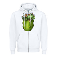 White blossfeldia cacti Zipper Hoodie - LillyAllenDesigns
