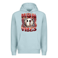 Blue Mist baseball vibes smiley face Premium Hoodie - BarkalooDesign