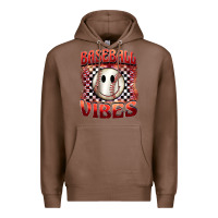 Chestnut baseball vibes smiley face Premium Hoodie - BarkalooDesign