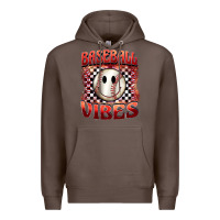 Coffee baseball vibes smiley face Premium Hoodie - BarkalooDesign