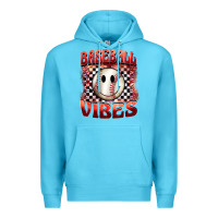 Ocean Blue baseball vibes smiley face Premium Hoodie - BarkalooDesign