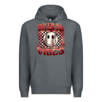 Rock baseball vibes smiley face Premium Hoodie - BarkalooDesign