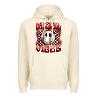 Sandshell baseball vibes smiley face Premium Hoodie - BarkalooDesign