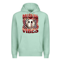 Seafoam baseball vibes smiley face Premium Hoodie - BarkalooDesign