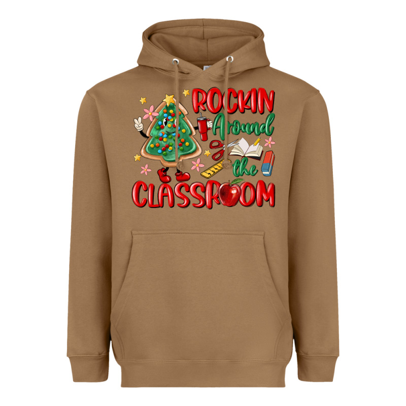 Rockin Around The Clasroom Teacher Heavyweight Hoodie by MaliasSmallBusiness | Teevron