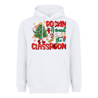 White rockin around the clasroom teacher Heavyweight Hoodie - MaliasSmallBusiness