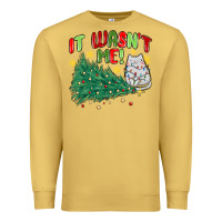 Antique Gold it wasn't me! christmas cat Premium Sweatshirt - MaliasSmallBusiness