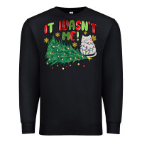 Black it wasn't me! christmas cat Premium Sweatshirt - MaliasSmallBusiness