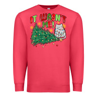 Cardinal it wasn't me! christmas cat Premium Sweatshirt - MaliasSmallBusiness