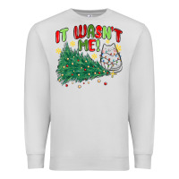 Dove Grey it wasn't me! christmas cat Premium Sweatshirt - MaliasSmallBusiness