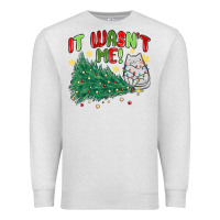 Oatmeal Heather it wasn't me! christmas cat Premium Sweatshirt - MaliasSmallBusiness