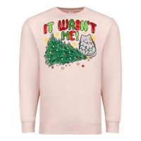Pale Pink it wasn't me! christmas cat Premium Sweatshirt - MaliasSmallBusiness