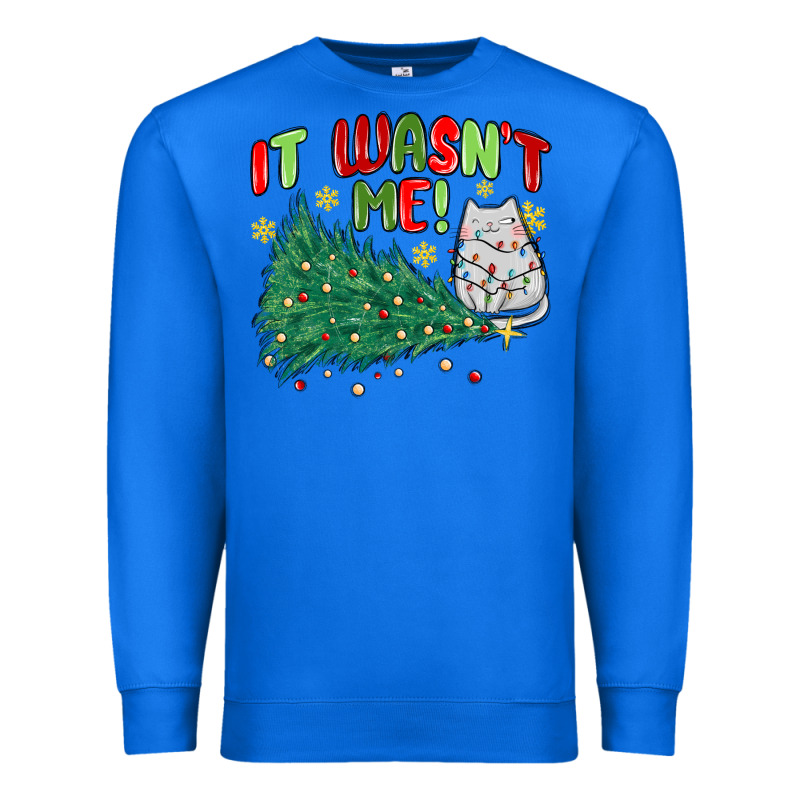 It Wasn't Me! Christmas Cat Premium Sweatshirt by MaliasSmallBusiness | Teevron
