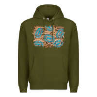 Army Green gemstone wood leopard background Premium Hoodie - AdoDesignShop