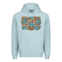 Blue Mist gemstone wood leopard background Premium Hoodie - AdoDesignShop