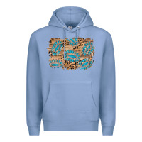 Colony Blue gemstone wood leopard background Premium Hoodie - AdoDesignShop