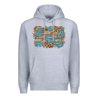 Heather Grey gemstone wood leopard background Premium Hoodie - AdoDesignShop