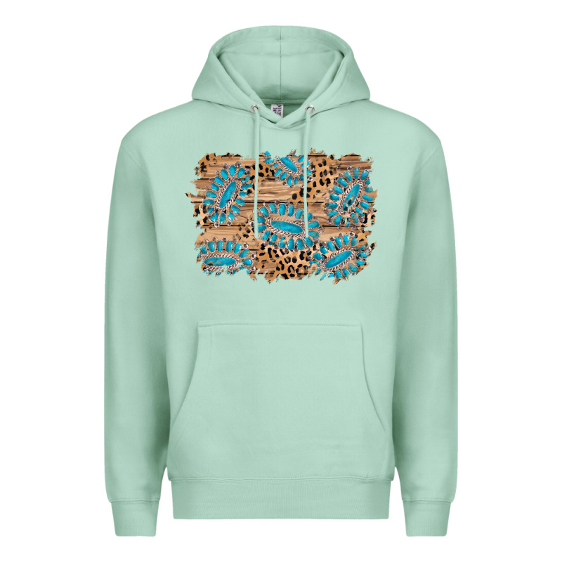 Gemstone Wood Leopard Background Premium Hoodie by AdoDesignShop | Teevron