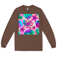 Chestnut summer beach seamless pattern Long Sleeve Tee - BundleAndBundleShop