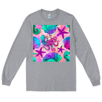 Heather Grey summer beach seamless pattern Long Sleeve Tee - BundleAndBundleShop