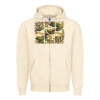 Sandshell leopard camo pattern background Zipper Hoodie - Jasminsmagicworld