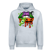 Heather Grey Halloween lips Urban Hoodie - NancyCooperArtShop