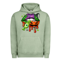 Pigment Oil Green Halloween lips Urban Hoodie - NancyCooperArtShop