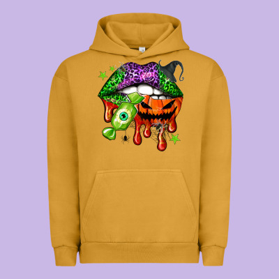 Halloween Lips Urban Hoodie Designed By Nancycooperartshop