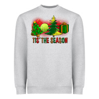 Heather Grey tis the season christmas with tennis ball and tree cookie Heavyweight Sweatshirt - FaDigitalArtStudio