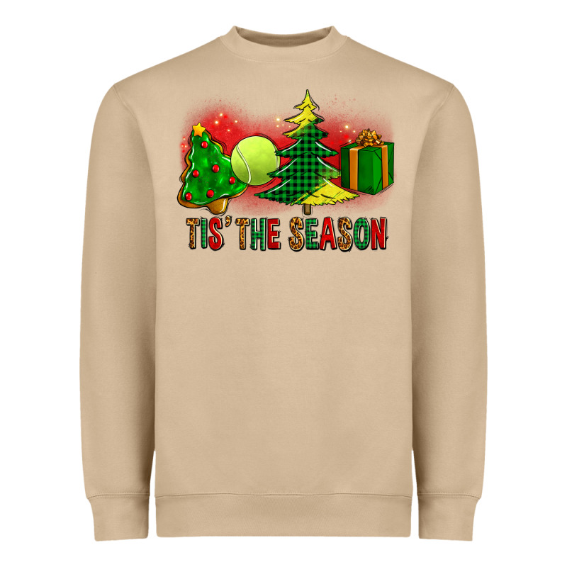 Tis The Season Christmas With Tennis Ball And Tree Cookie Heavyweight Sweatshirt by FaDigitalArtStudio | Teevron
