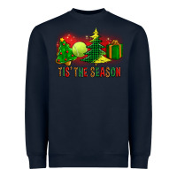 Navy tis the season christmas with tennis ball and tree cookie Heavyweight Sweatshirt - FaDigitalArtStudio
