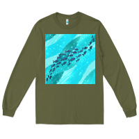 Army Green fish and sea seamless pattern Long Sleeve Tee - BundleAndBundleShop