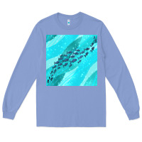Colony Blue fish and sea seamless pattern Long Sleeve Tee - BundleAndBundleShop