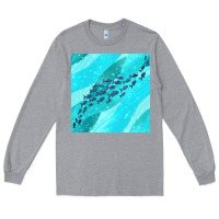 Heather Grey fish and sea seamless pattern Long Sleeve Tee - BundleAndBundleShop