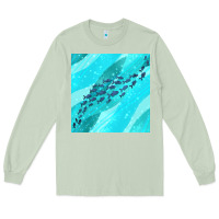 Matcha fish and sea seamless pattern Long Sleeve Tee - BundleAndBundleShop