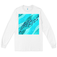 White fish and sea seamless pattern Long Sleeve Tee - BundleAndBundleShop
