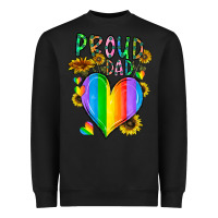 Black proud dad love Heavyweight Sweatshirt - CowhideDigitalArt