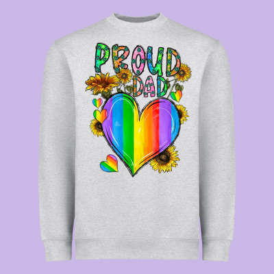 Proud Dad Love Heavyweight Sweatshirt Designed By Cowhidedigitalart