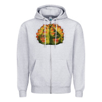 Heather Grey Gymnocalycium Variegated Cactus Zipper Hoodie - LillyAllenDesigns