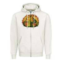 Oatmeal Heather Gymnocalycium Variegated Cactus Zipper Hoodie - LillyAllenDesigns